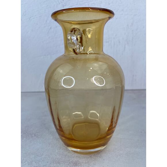 Gorgeous Designs Amber Optic Glass Vase with clear Handles/ 7.25 inches Tall - Picture 2 of 6